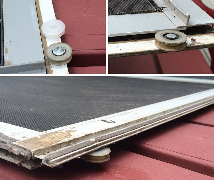 User submitted photos of screen door rollers.