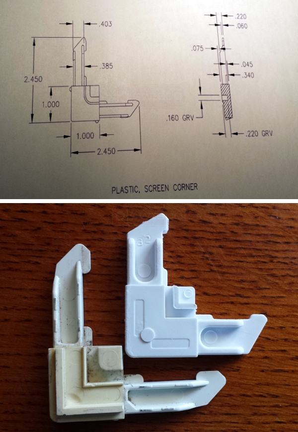 User submitted photos of screen corners.