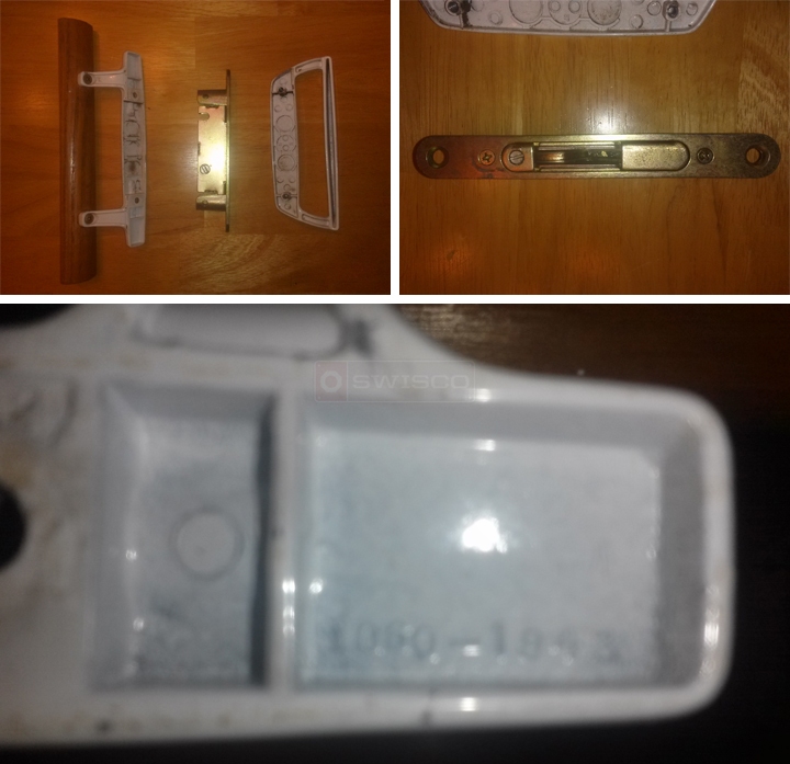 User submitted photos of patio door hardware.