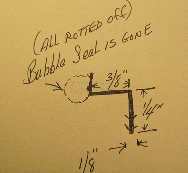 User submitted a diagram of weather seal.