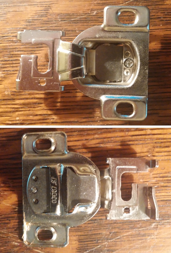 User submitted photos of a cabinet hinge.