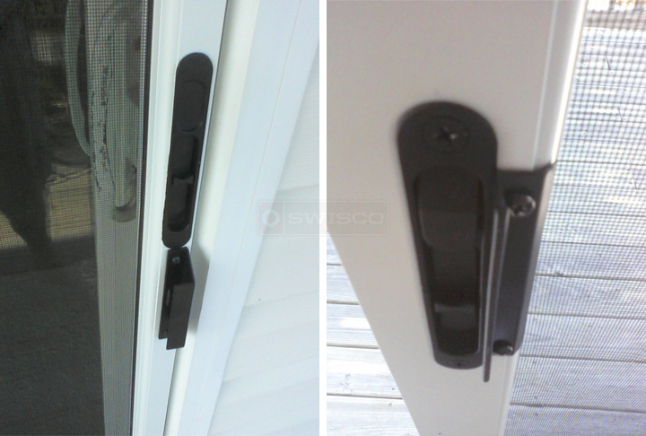 User submitted photos of patio door hardware.