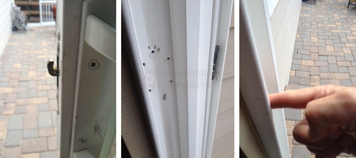 User submitted photos of patio door hardware.