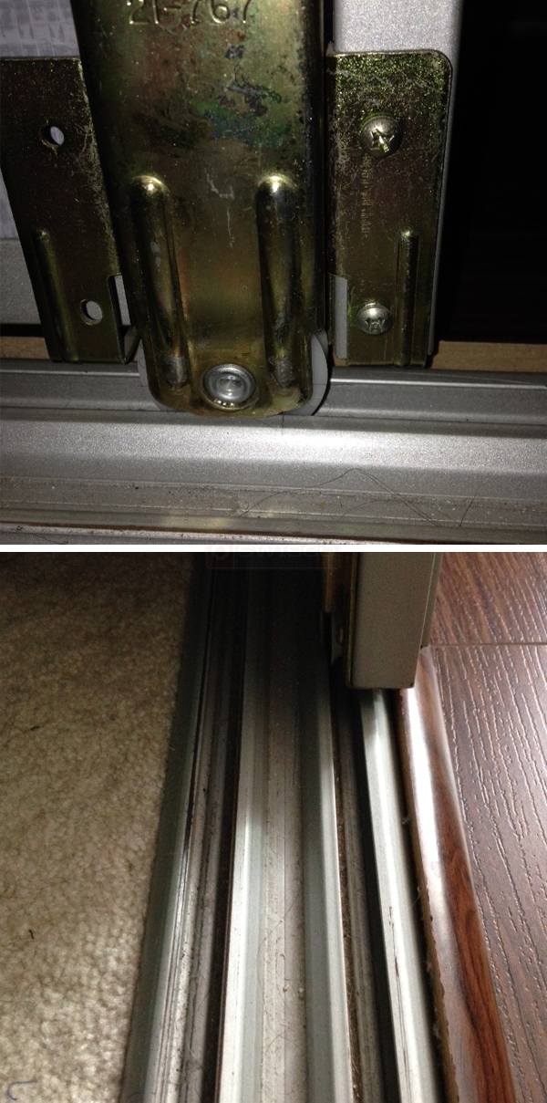 User submitted photos of closet door track.