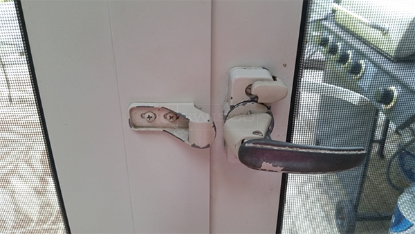 User submitted a photo of a storm door handle.