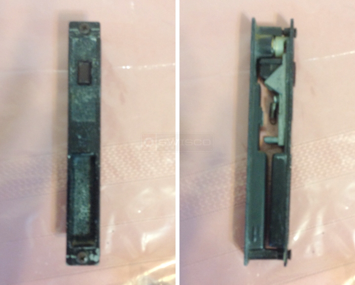 User submitted photos of patio door hardware.