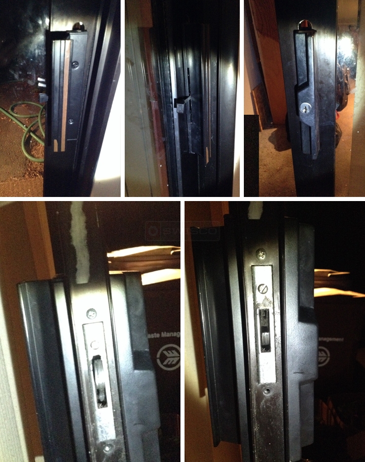 User submitted photos of patio door hardware.