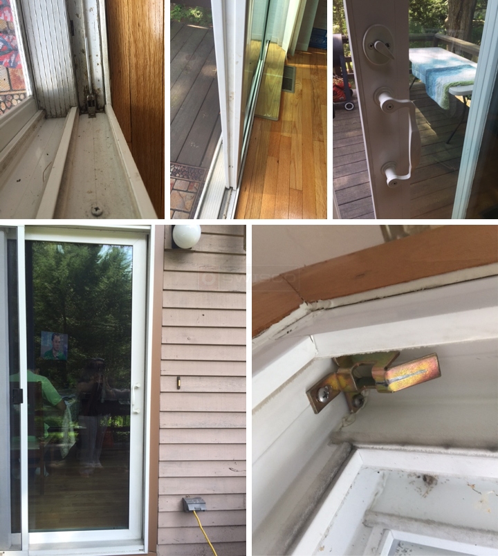 User submitted photos of patio door hardware.