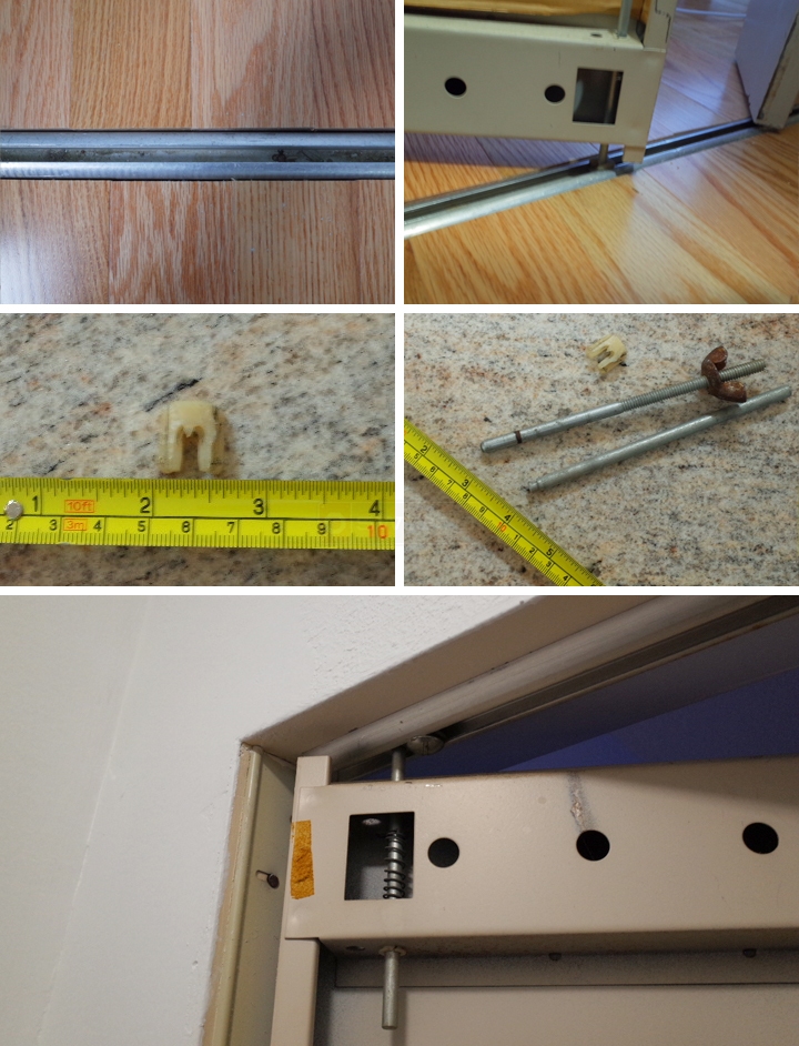 User submitted photos of bi-fold door hardware.