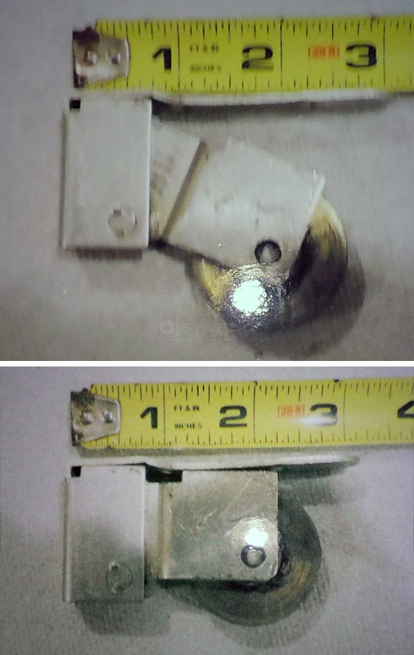 User submitted photos of a patio door roller.