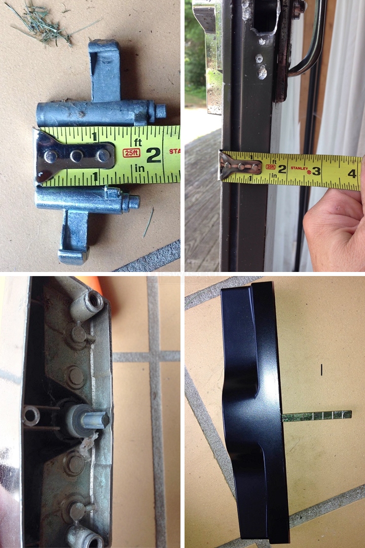 User submitted photos of patio door hardware.