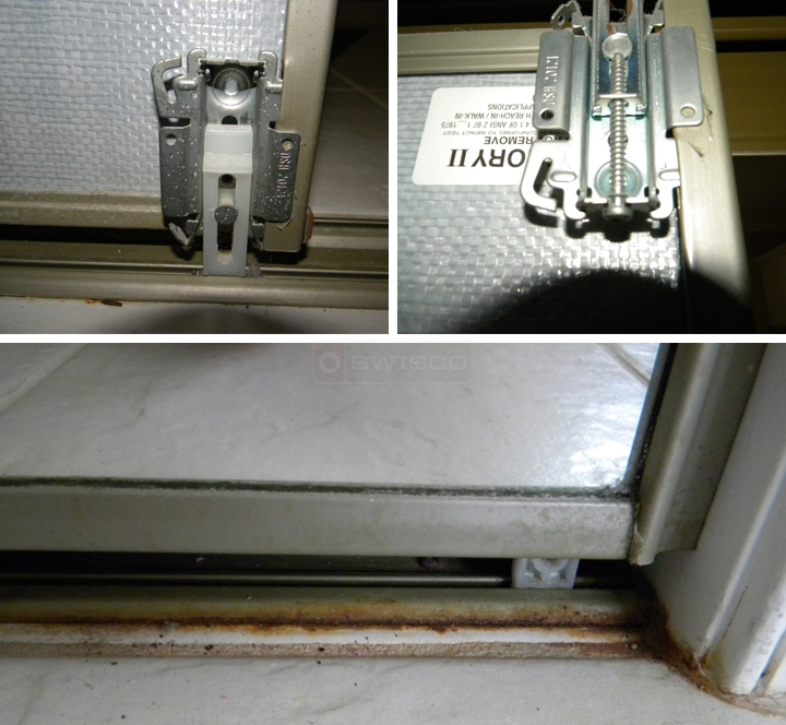 User submitted photos of mirror closet door hardware.