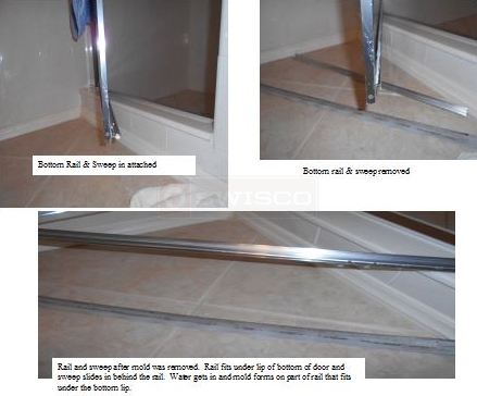 User submitted photos of a shower door sweep.