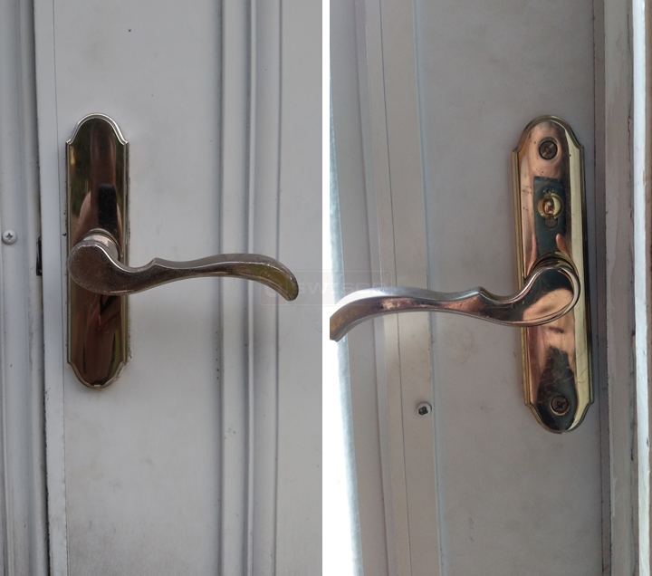 User submitted photos of a door handle set.