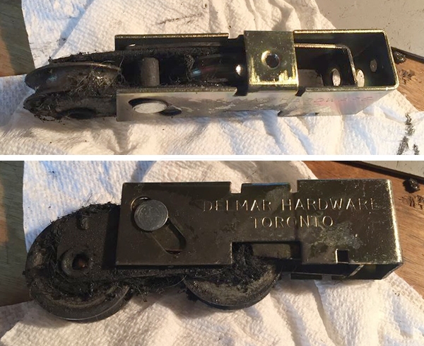 User submitted photos of a patio door roller.
