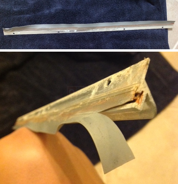 User submitted photos of a shower door sweep.