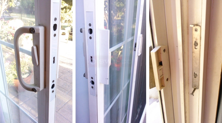 User submitted photos of patio door hardware.