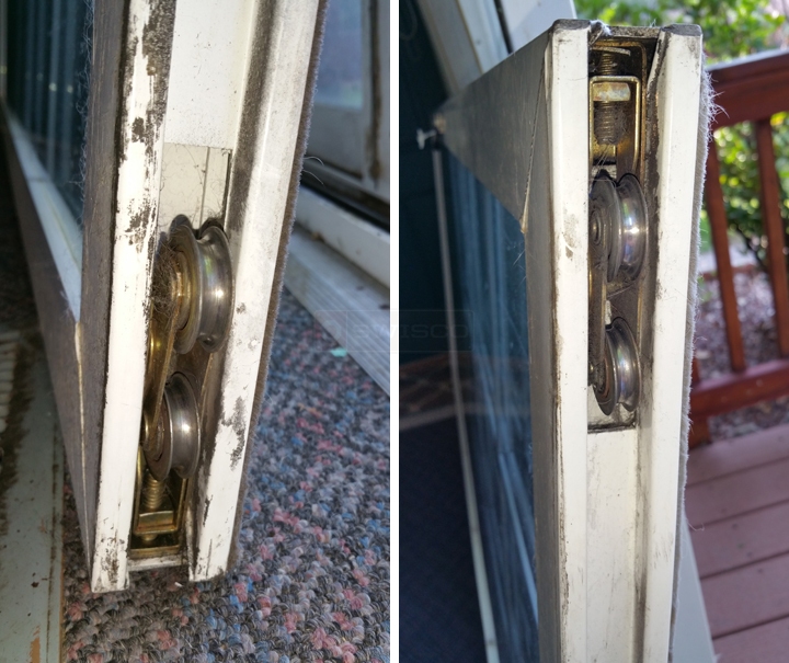 User submitted photos of a patio door roller.