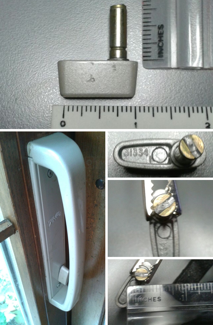 User submitted photos of patio door hardware.