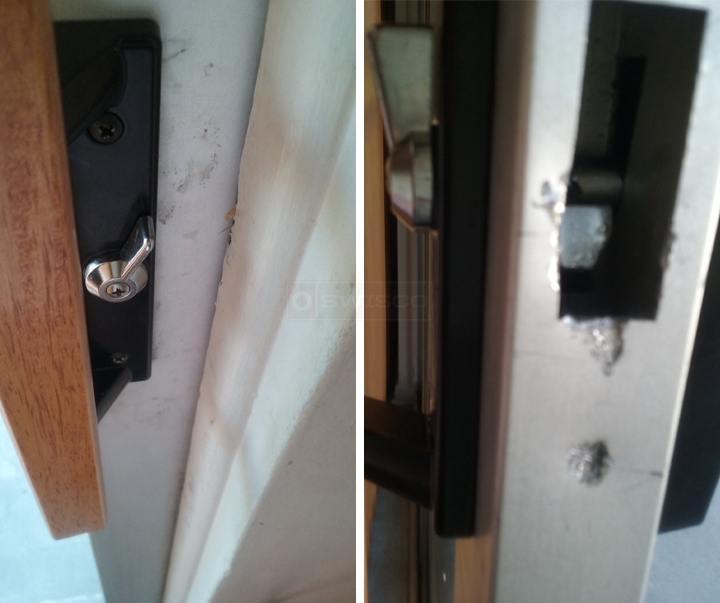 User submitted photos of patio door hardware.