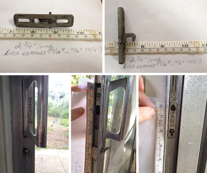 User submitted photos of patio door hardware.