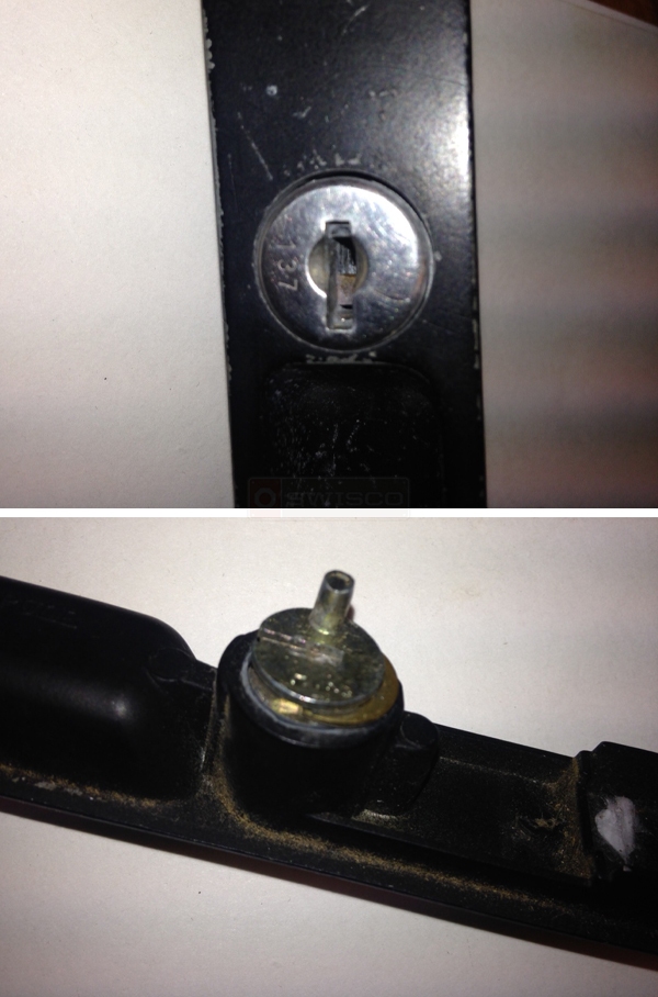 User submitted photos of a patio door lock.