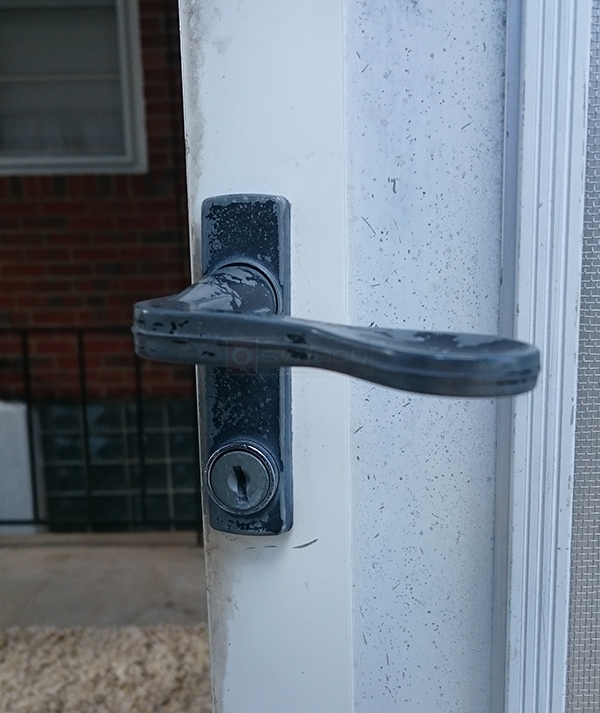 User submitted a photo of a storm door handle.