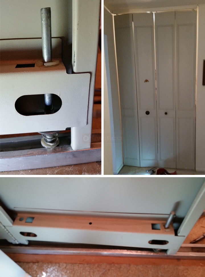 User submitted photos of bi-fold door hardware.