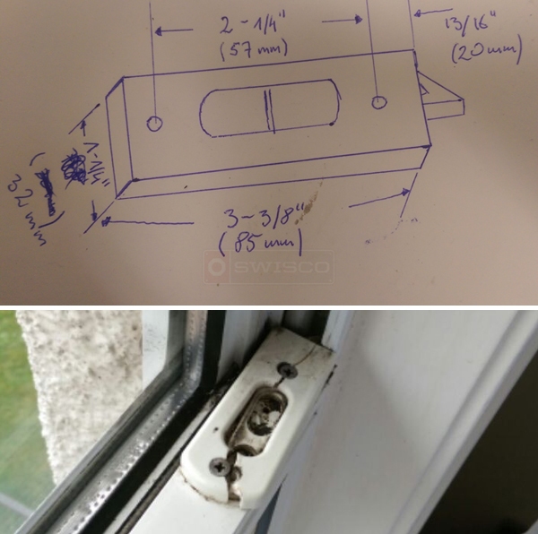 User submitted photo of their window hardware.