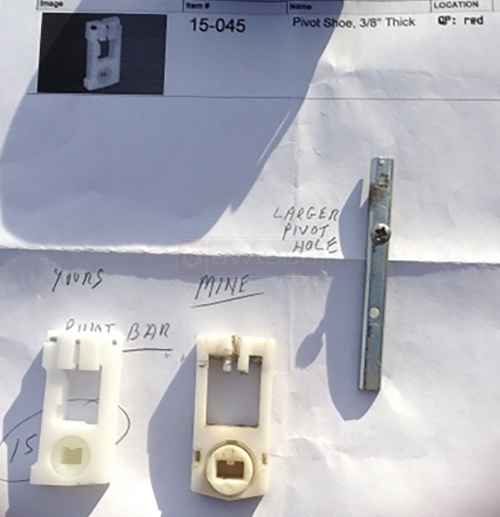 User submitted photos of window hardware.