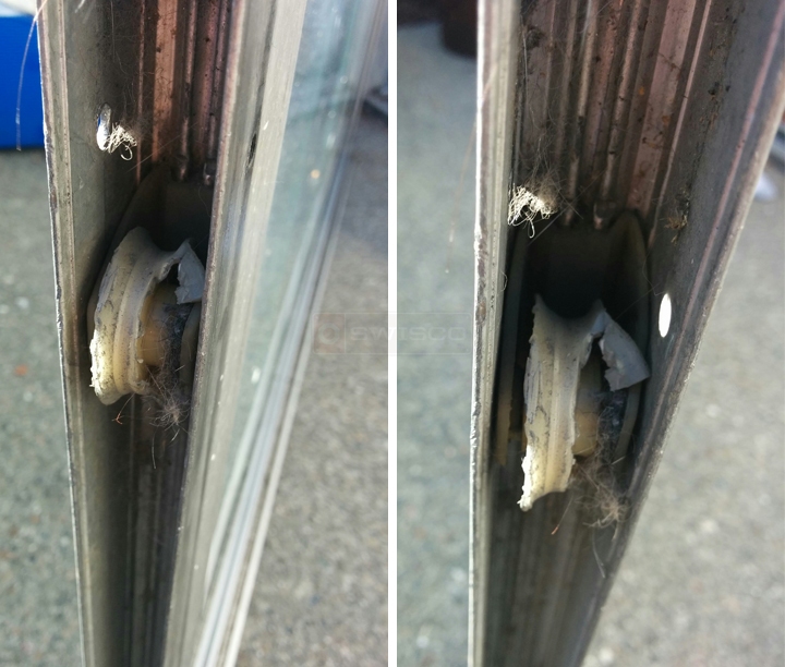 User submitted photos of patio door rollers.