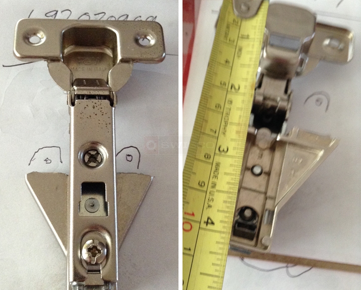 User submitted photos of a cabinet hinge.