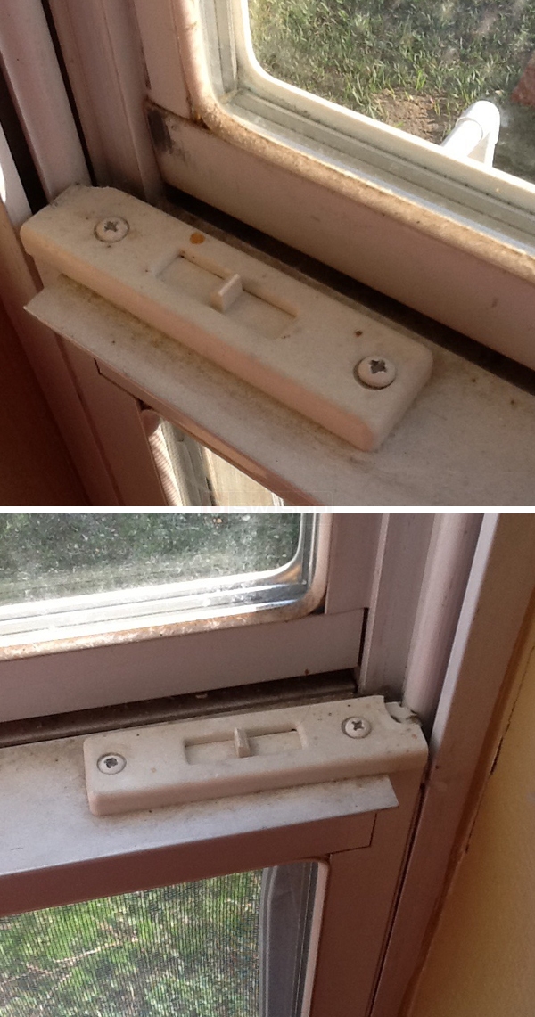 User submitted photos of a tilt latch.