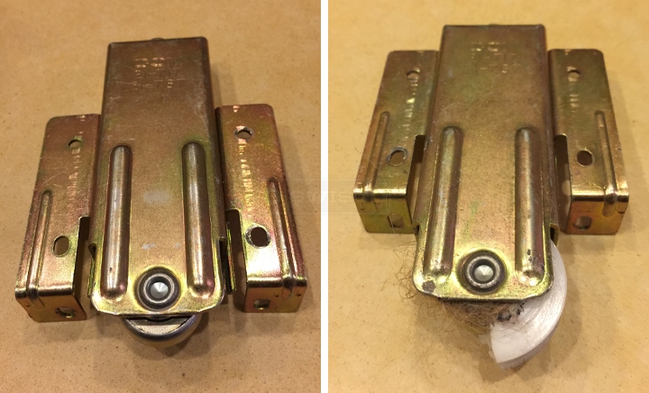 User submitted photos of a closet door roller.