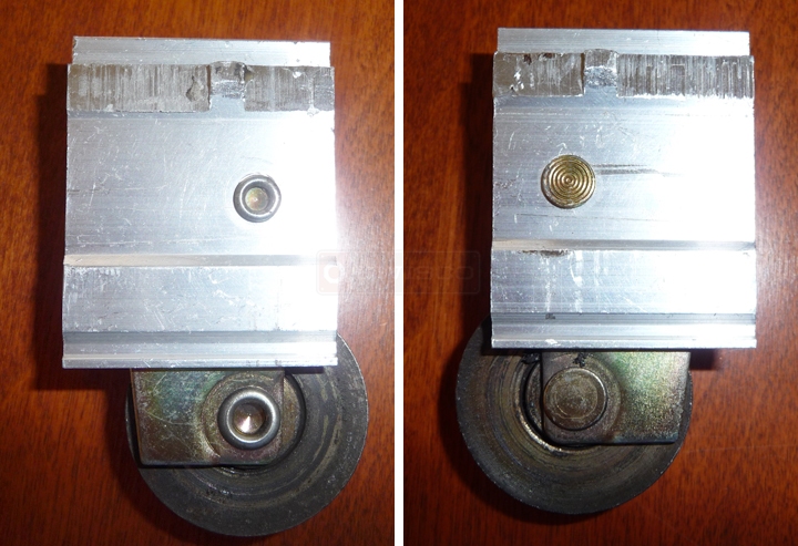 User submitted photos of a patio door roller.