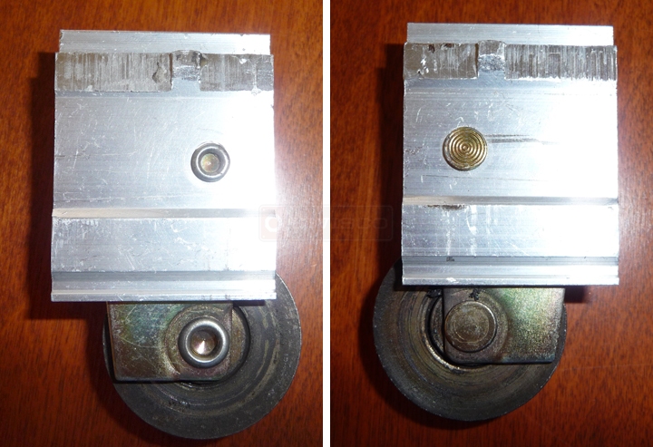 User submitted photos of a patio door roller.