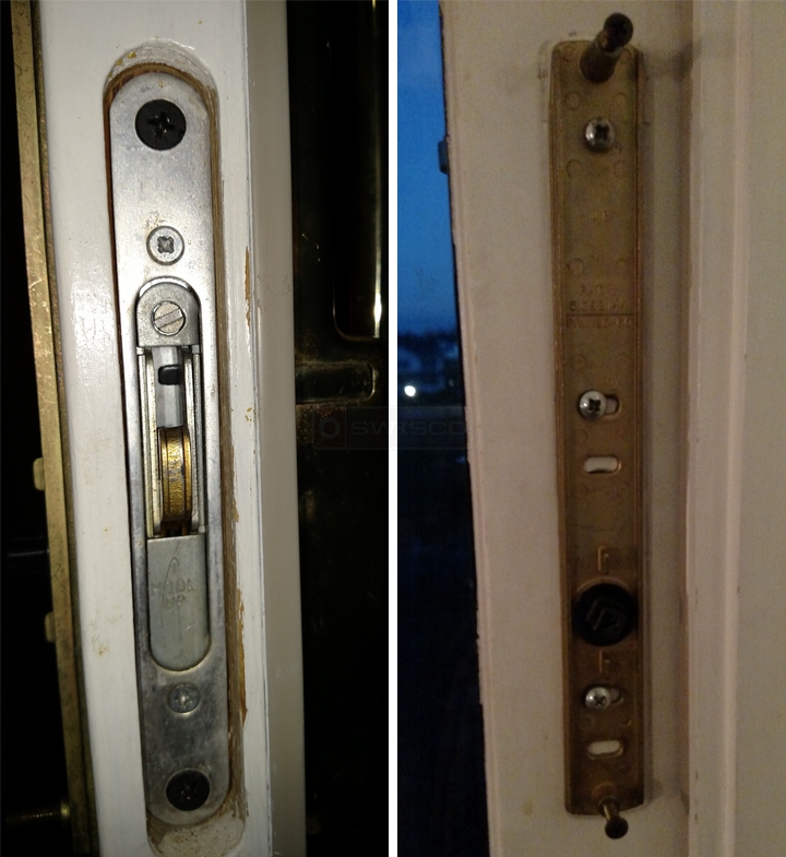 User submitted photos of patio door hardware.