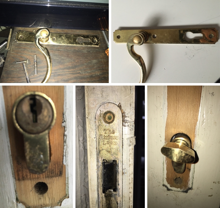 Brass Atrium Door Lever Lockset