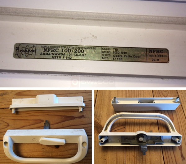 User submitted photos of patio door hardware.