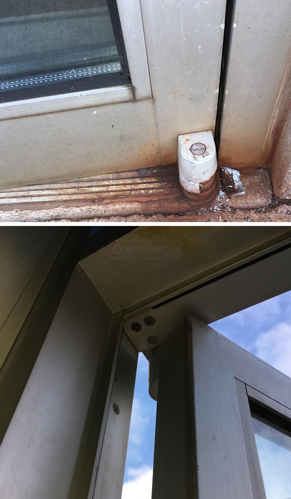 User submitted photos of commercial door hardware.