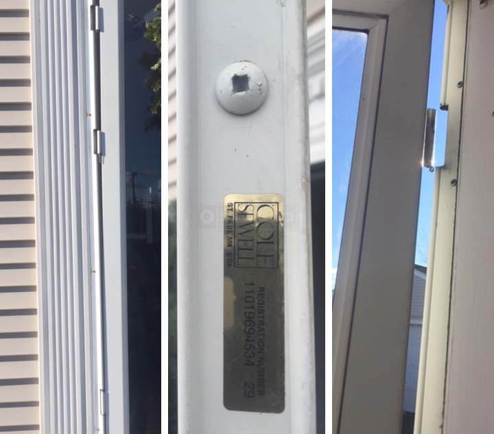 User submitted photos of storm door hardware.