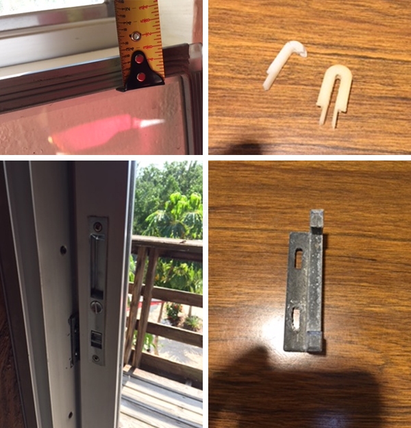 User submitted photos of patio door hardware.