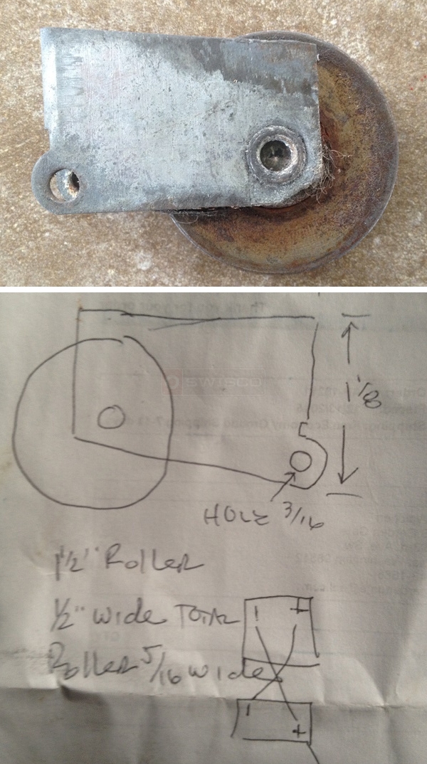 User submitted photos of a patio door roller.