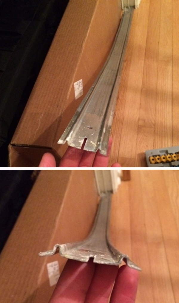 User submitted photos of closet door track.