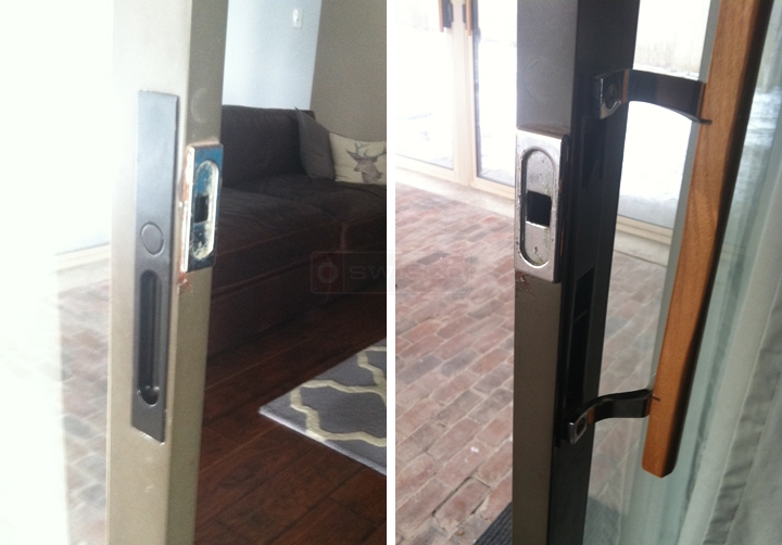 User submitted photos of patio door hardware.