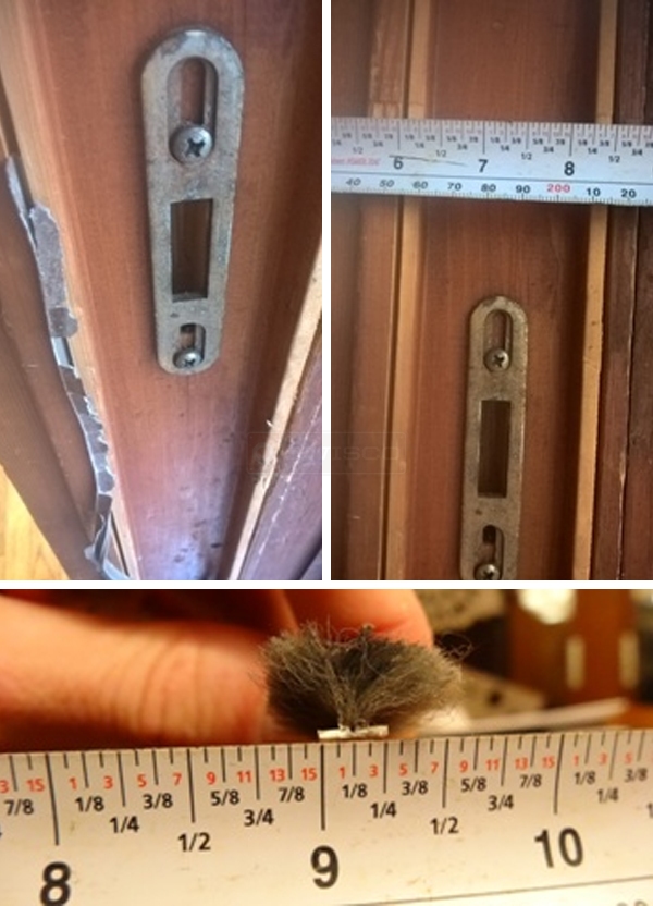 User submitted photos of patio door hardware.