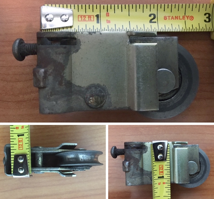 User submitted photos of a patio door roller.