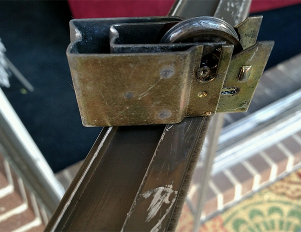 User submitted a photo of patio door hardware.