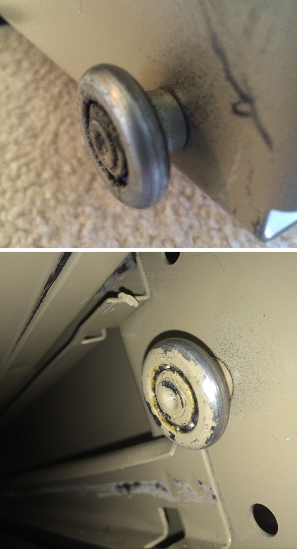 User submitted photos of a drawer roller.