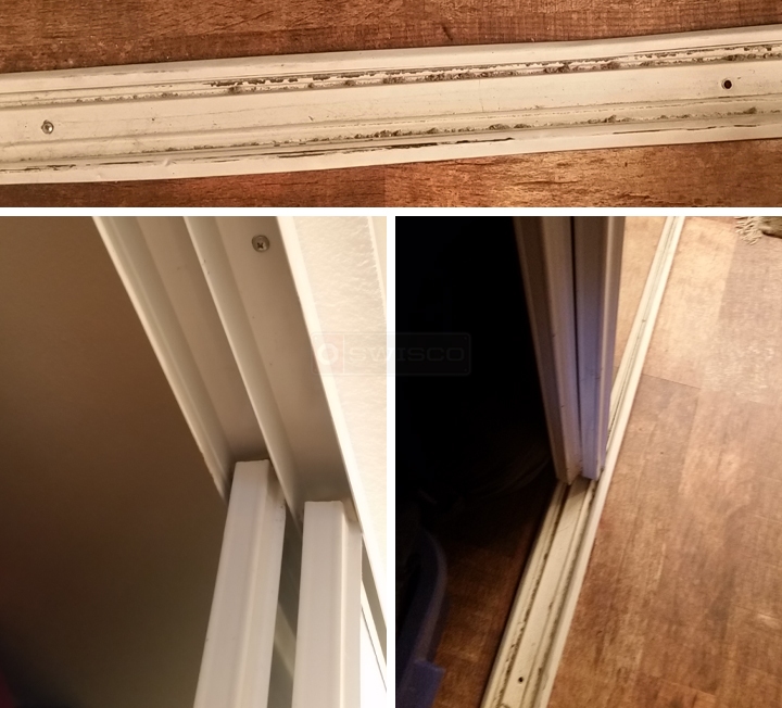 User submitted photos of closet door track.